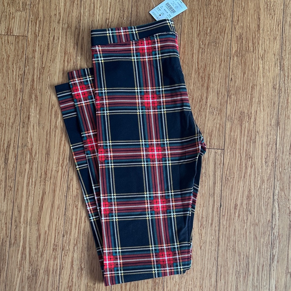 Plaid Christmas leggings